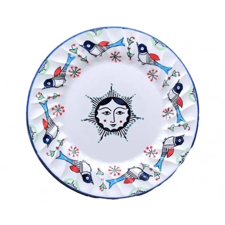 بشقاب میوه چینی میبد مروارید مدل مرغی خورشیدی کد M