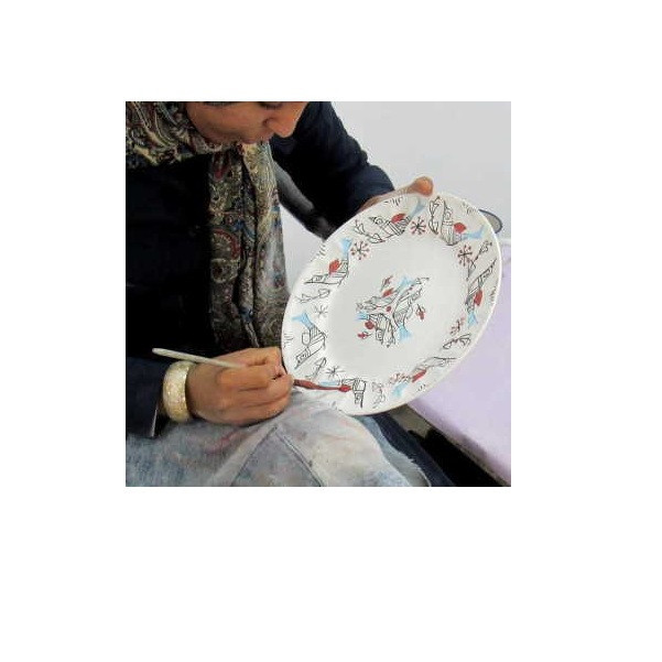 فنجان لته خوری چینی میبد مروارید مدل شطرنجی کد LATA