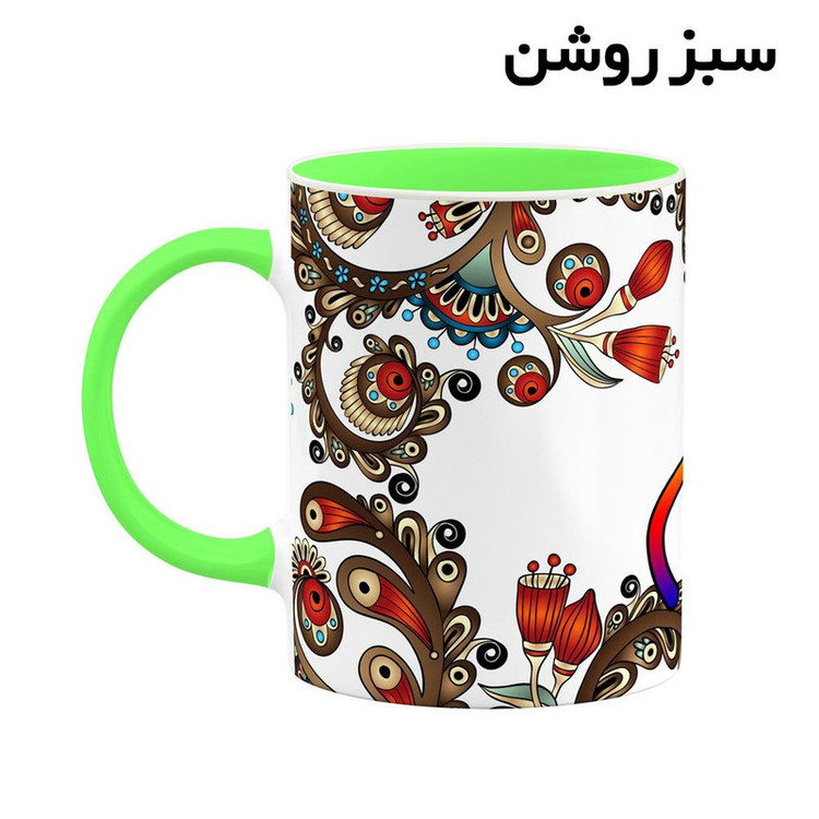 ماگ کاکتی مدل اسم لیام طرح سنتی گل و بته کد mgh46919