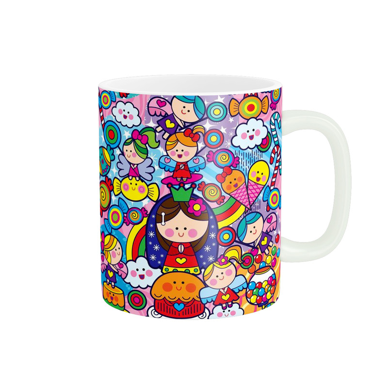 ماگ پاد آفرین طرح بچگانه و گل گلی کد 925