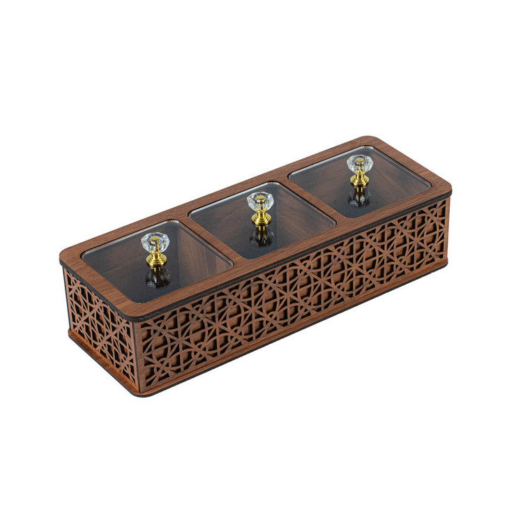 جعبه پذیرایی مدل یاس طرح سه خانه کد P701