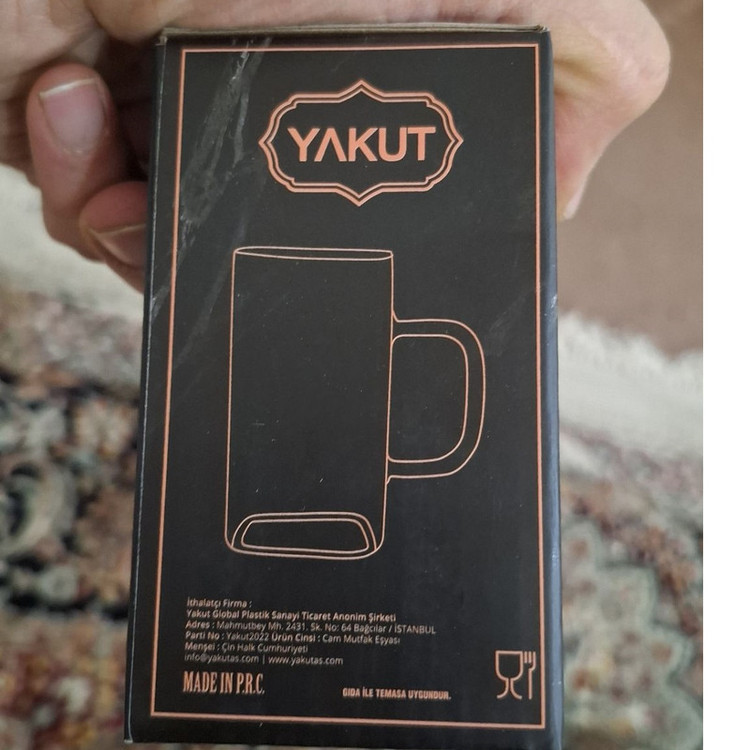 لیوان یاکوت مدل مربع دسته رنگی کد 1369n 10