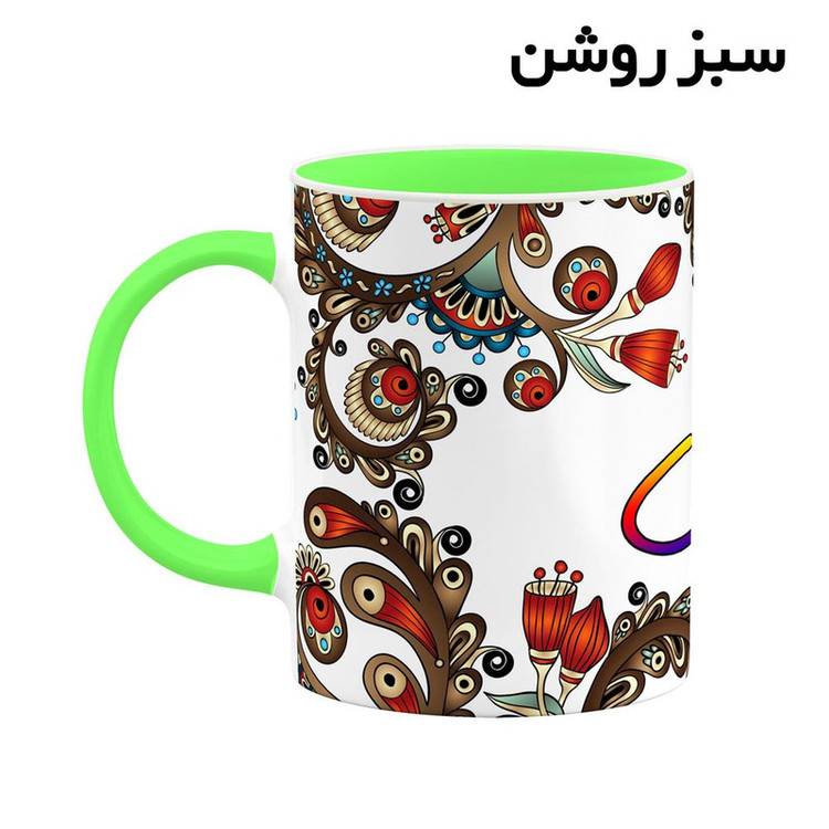 ماگ کاکتی مدل اسم سورن طرح سنتی گل و بته کد mgh45673