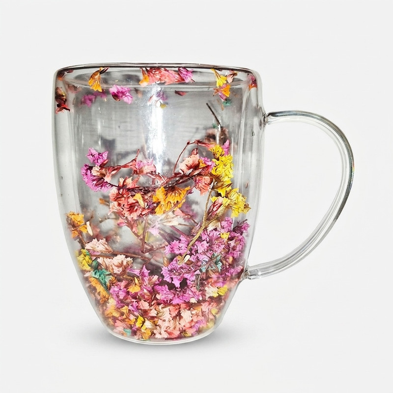 لیوان مدل دوجداره طرح گل کد MA001