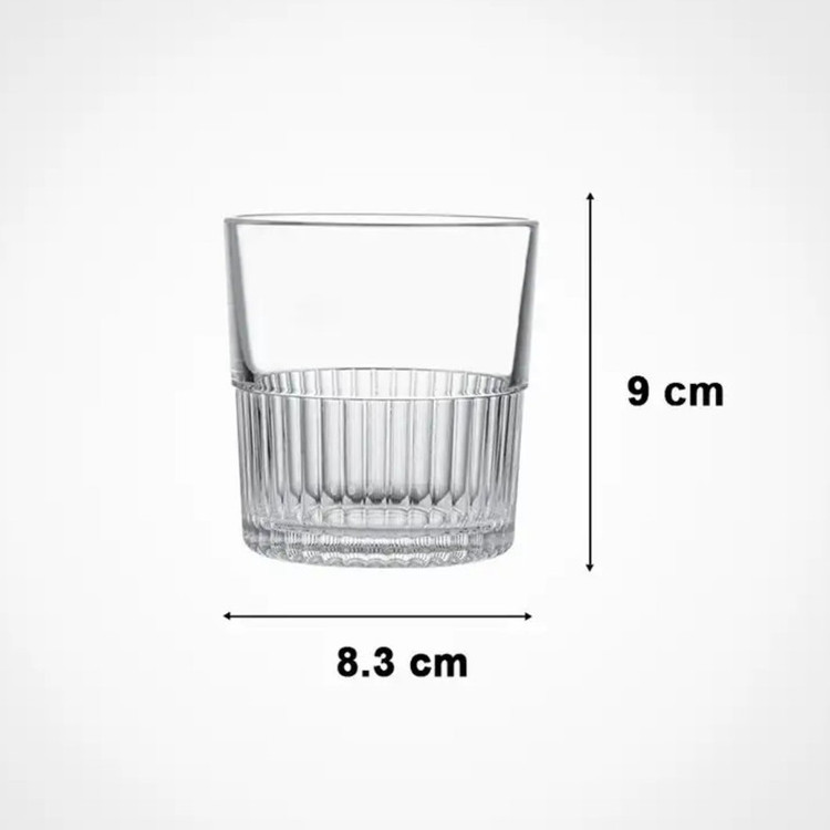 لیوان لیمون مدل شیشه ای شیاردار کد HS2445 مجموعه 6 عددی