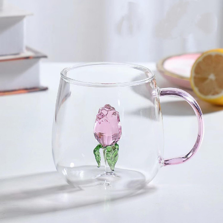 لیوان مدل داخل گلدار بروسیلیکات کد 1369n 2666 بسته دو عددی