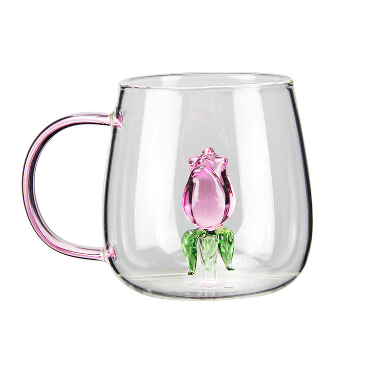 لیوان مدل داخل گلدار بروسیلیکات کد 1369n 2666 بسته دو عددی
