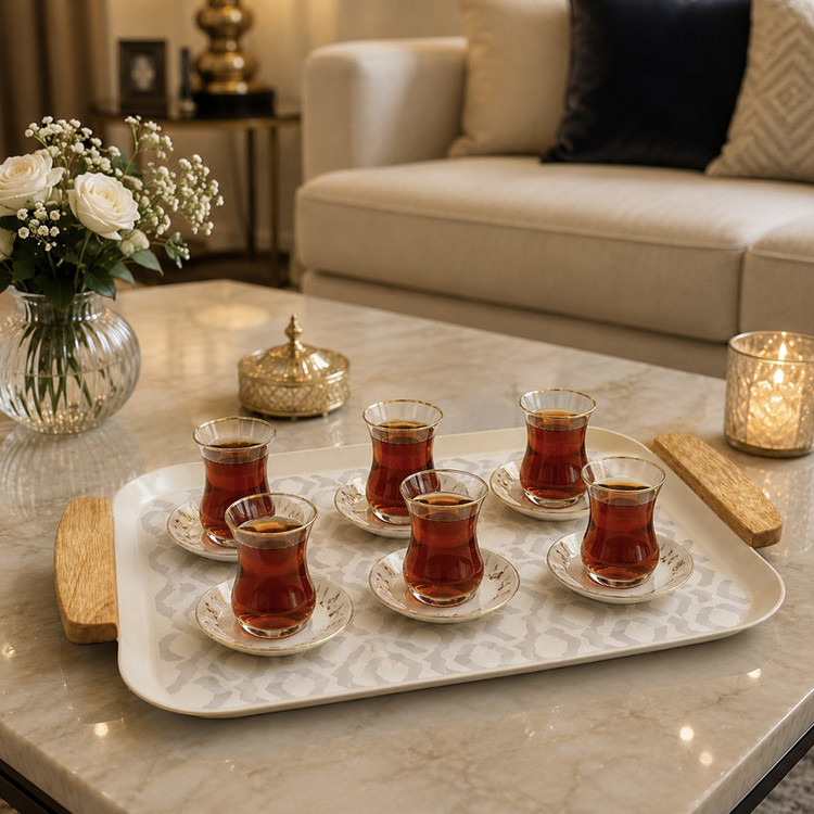 سینی دسته دار پرفکت هوم مدل لوزی سایز 40*28 سانتیمتر