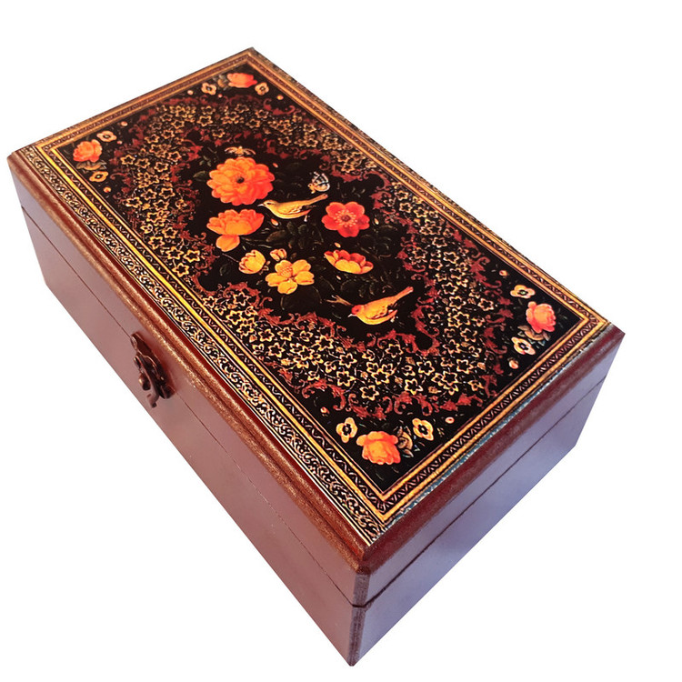 جعبه پذیرایی طرح گل و مرغ کد N1525