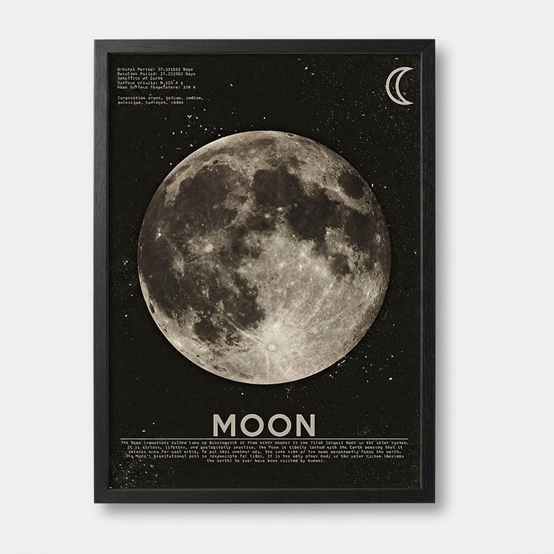 تابلو مدل دیواری طرح ماه Moon کد FD051