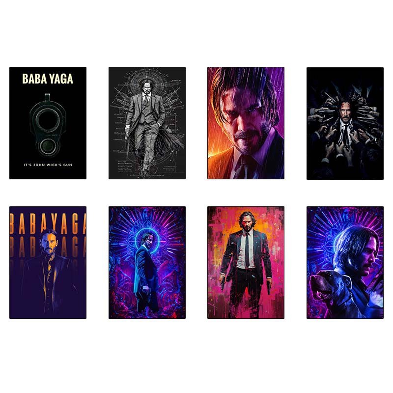 پوستر کارنیکا طرح جان ویک John Wick کد 25145 مجموعه 8 عددی