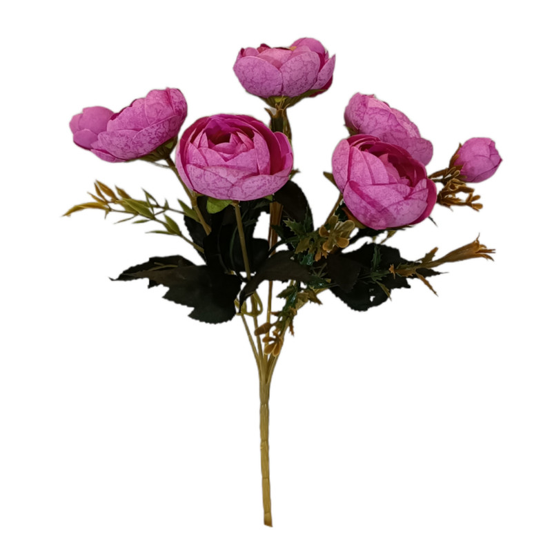 گل مصنوعی بوته نسترن پارچه‌ای ابعاد 30x15x15 سانتی‌متر وزن 60 گرم مناسب تزیین و دکوراسیون داخلی