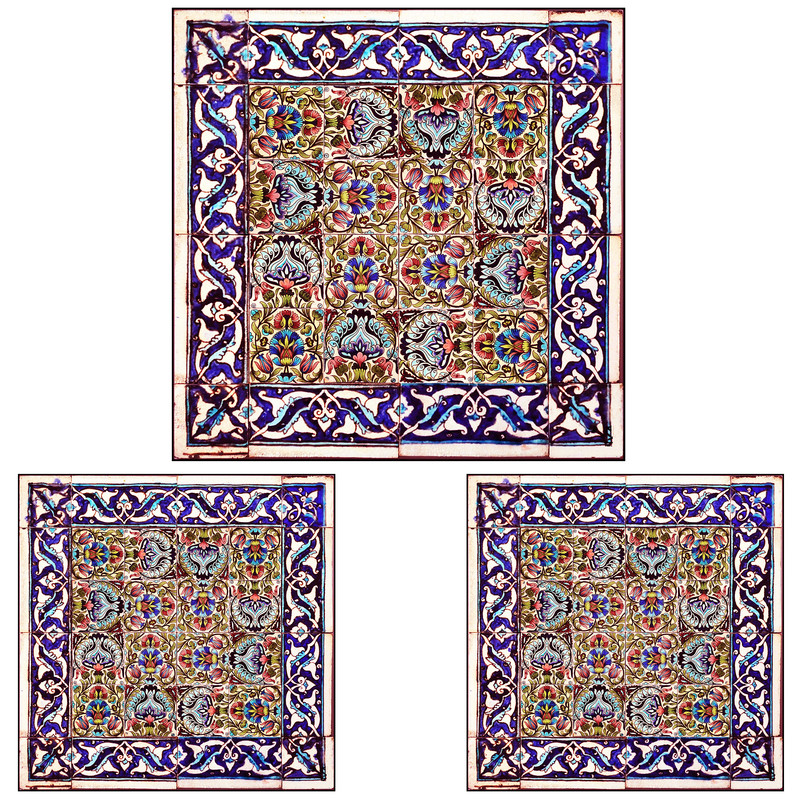 ست رومیزی سه تکه طرح کاشی کد 9207