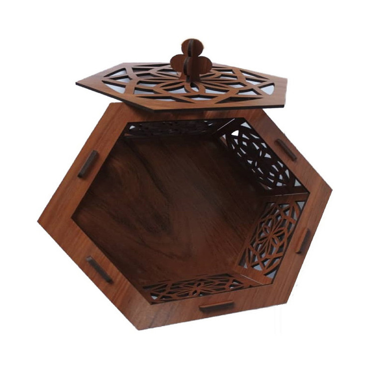 شکلات خوری مدل 6 ضلعی چوبی کد F400
