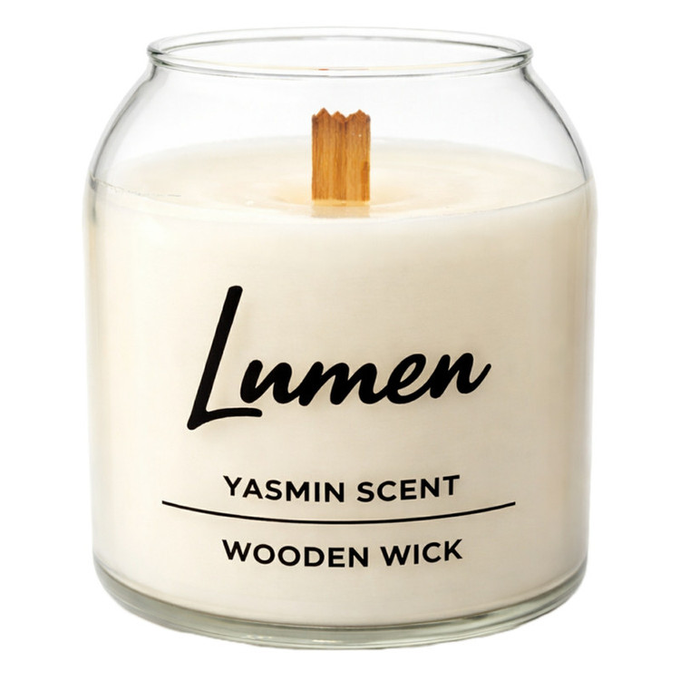 شمع لیوانی معطر مدل LUMEN-02 با رایحه گل یاسمن زمان اتمام ۹۰ ساعت