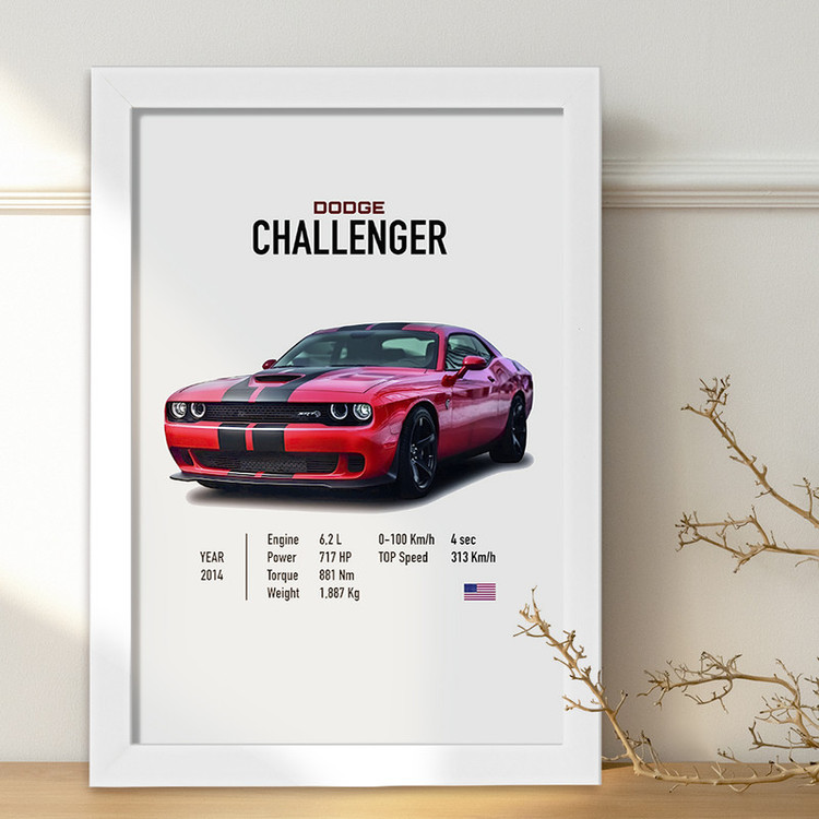 تابلو خندالو طرح داج (Dodge Challenger) کد F13482