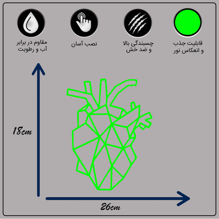 استیکر مدل دیواری شبنما طرح مغز