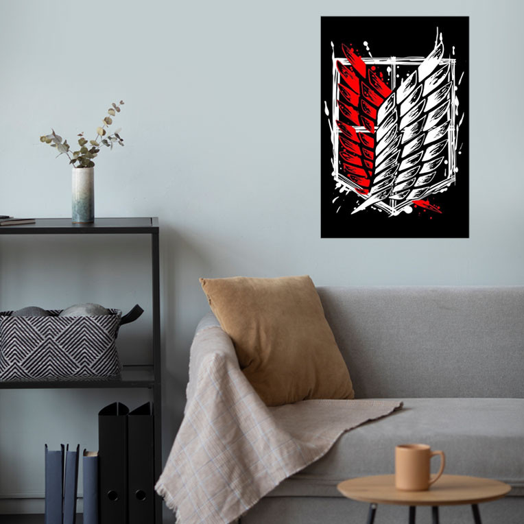 پوستر گوفی مدل پرچم انیمه اتک آن تایتان طرح AOT Attack on Titan Flag Anime کد SCOUTS01