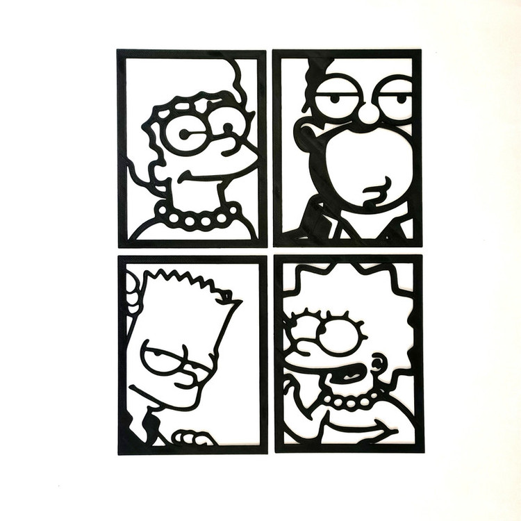 دیوارکوب طرح خانواده سیمسونها کد 13-69 مجموعه چهار عددی