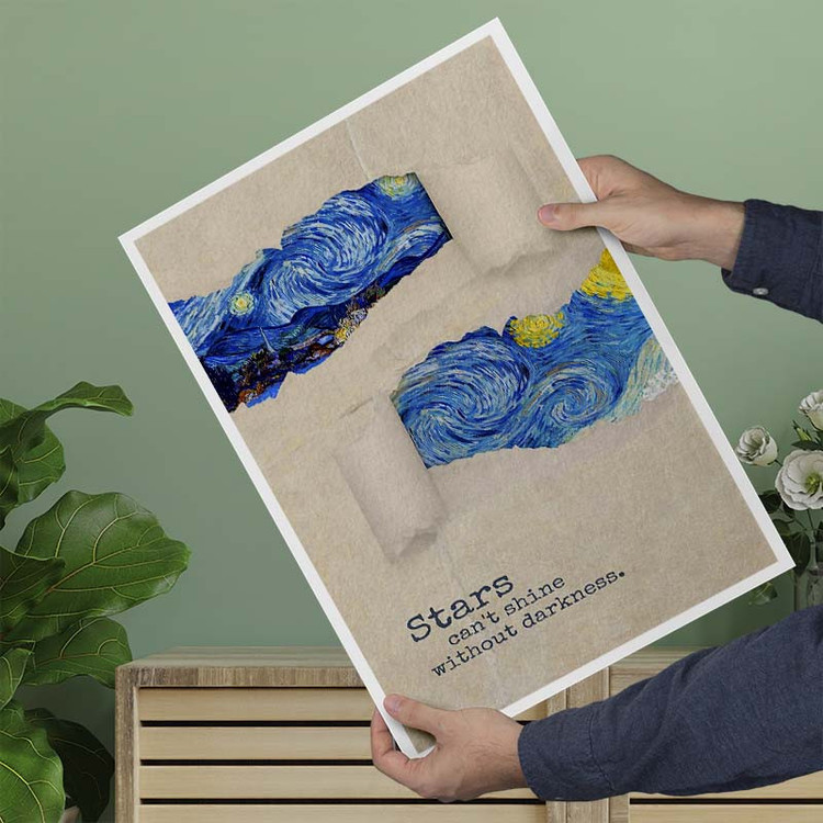 پوستر کارنیکا طرح شب پرستاره فانتزی ونگوگ Fantasy Starry Night Van Gogh کد 53865 مجموعه 8 عددی