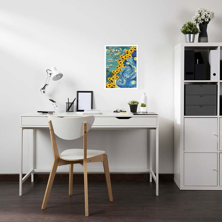 پوستر کارنیکا طرح شب پرستاره فانتزی ونگوگ Fantasy Starry Night Van Gogh کد 53865 مجموعه 8 عددی