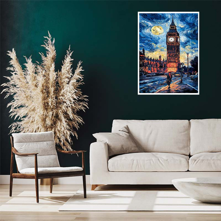 پوستر کارنیکا طرح شب پرستاره فانتزی ونگوگ Fantasy Starry Night Van Gogh کد 53865 مجموعه 8 عددی