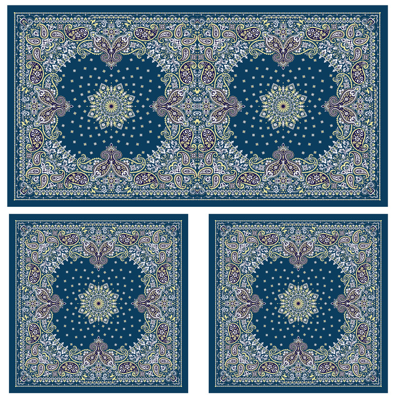 ست رومیزی سه تکه طرح ترمه کد 9961