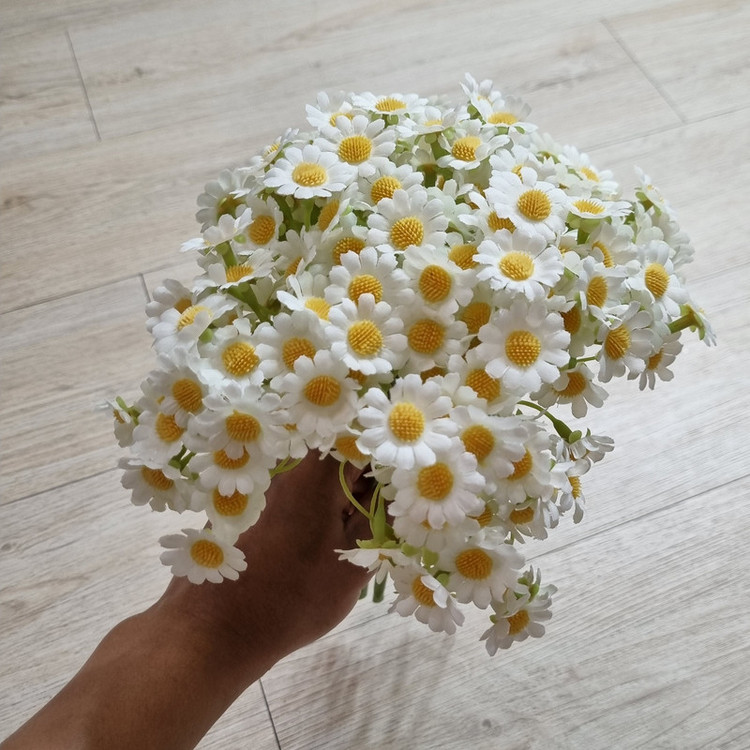 گل مصنوعی مدل بوته بابونه مجموعه 7 عددی