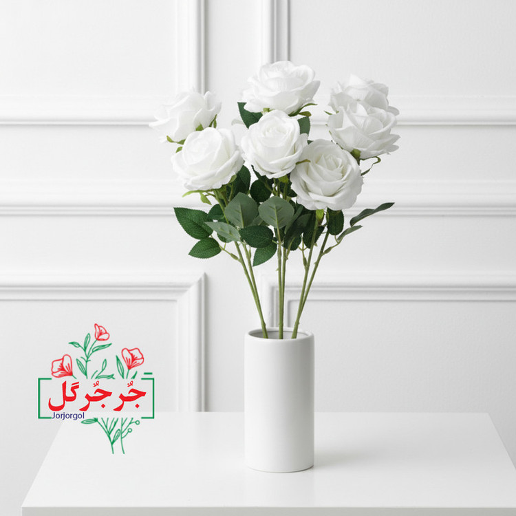 گل مصنوعی جُرجُرگل مدل شاخه رز مینیاتور بسته 5 عددی