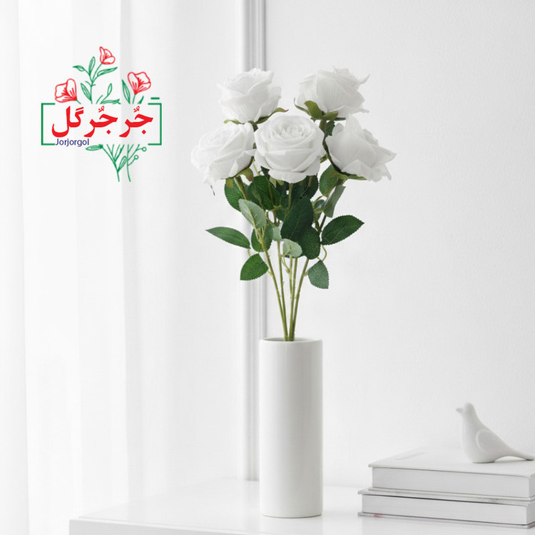 گل مصنوعی جُرجُرگل مدل شاخه رز مینیاتور بسته 5 عددی