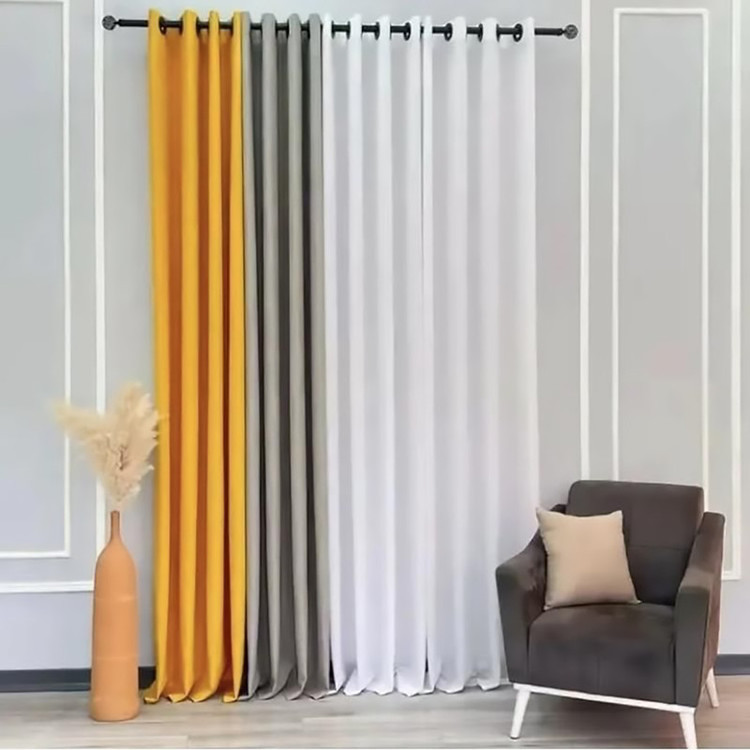 پرده مدل پانچ حریر ساده الگانت سایز 140x280 سانتی متر