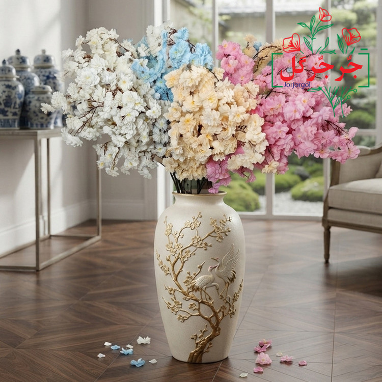 گل مصنوعی جُرجُرگل مدل شاخه شکوفه کد 4R