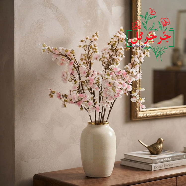 گل مصنوعی جُرجُرگل مدل شاخه شکوفه ژاپنی