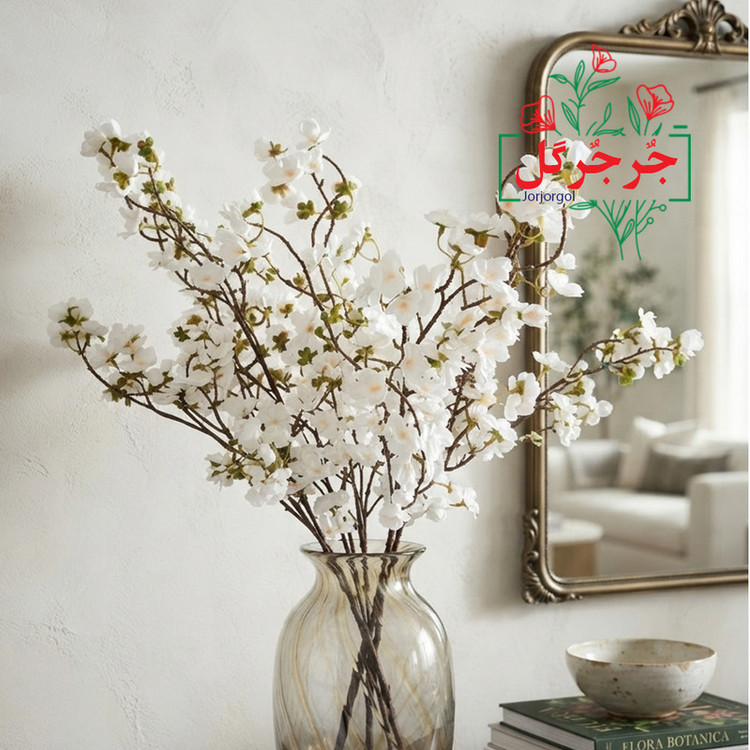 گل مصنوعی جُرجُرگل مدل شاخه شکوفه ژاپنی