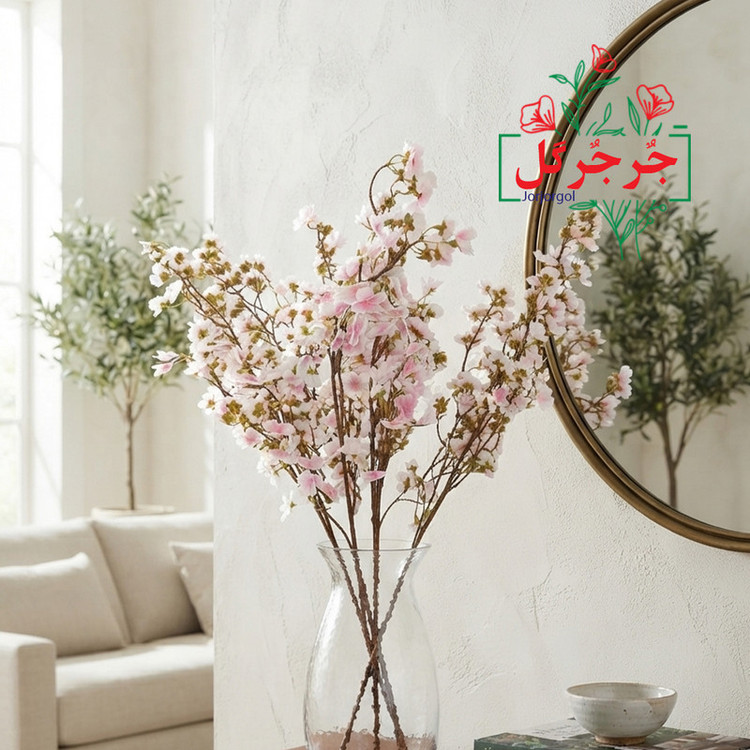 گل مصنوعی جُرجُرگل مدل شاخه شکوفه ژاپنی