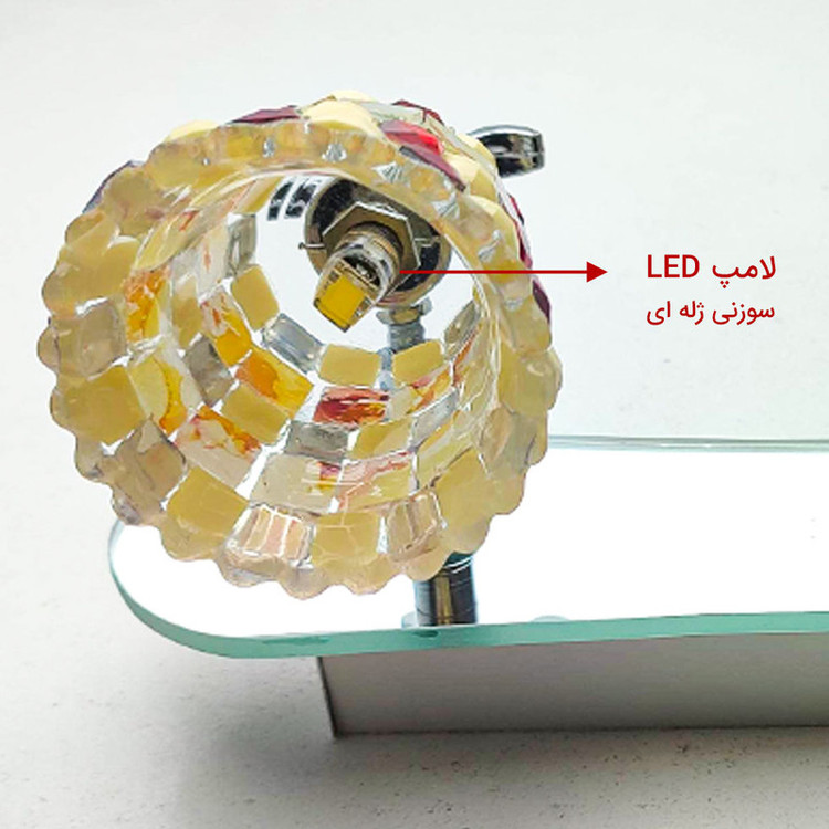 چراغ مدل بالا آینه ای کریستالی دو شعله کد 9645