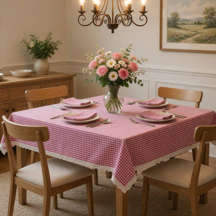رومیزی مدل چهار خانه طرح آزاد سرا سایز 150x100 سانتیمتر