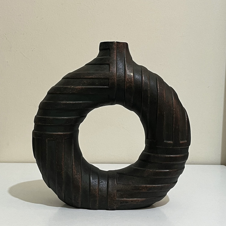 گلدان دکوری مدل خطی کروم مجموعه 2 عددی