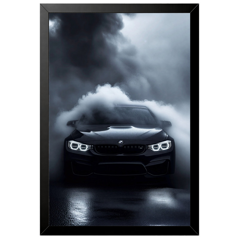 تابلو بکلیت طرح ماشین و خودرو بی ام و BMW M4 مدل B-po2169 فریم مشکی