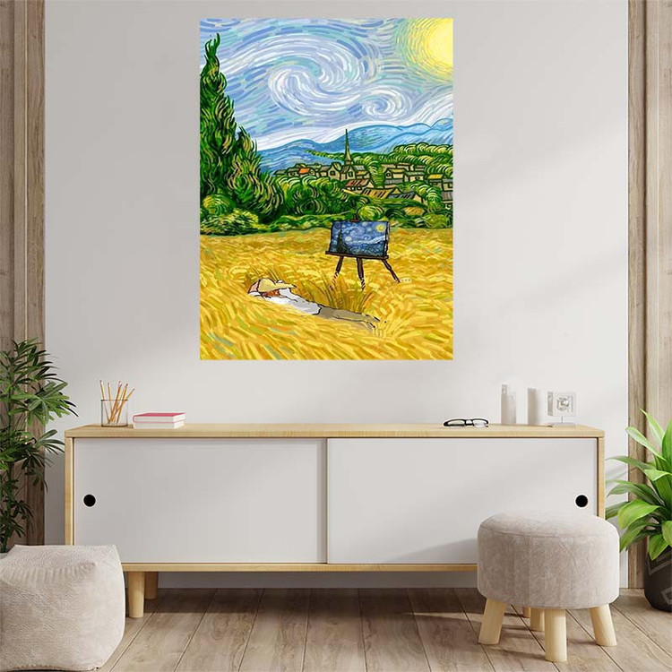 تابلو شاسی کارنیکا طرح فانتزی ونگوگ Van Gogh Fantasy کد 35450 مجموعه 4 عددی
