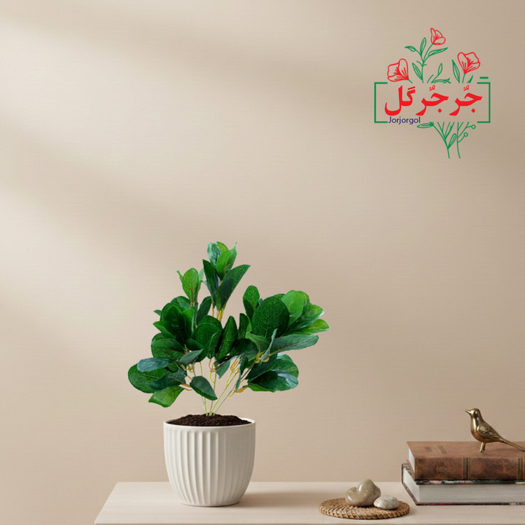 گل مصنوعی جُرجُرگل مدل بوته برگ قاشقی کد SM28 بسته 2 عددی