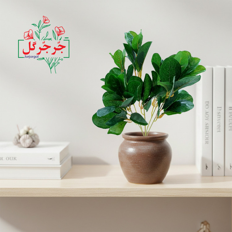 گل مصنوعی جُرجُرگل مدل بوته برگ قاشقی کد SM28 بسته 2 عددی