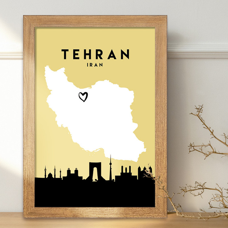 تابلو خندالو مدل نقشه ایران و تهران کد F1722