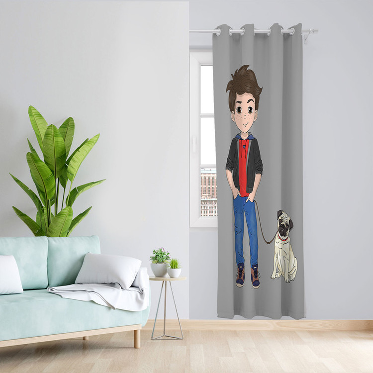 پرده مدل اتاق کودک مخمل پانچی طرح پسرانه کد 4694a سایز 140x280 سانتی متر
