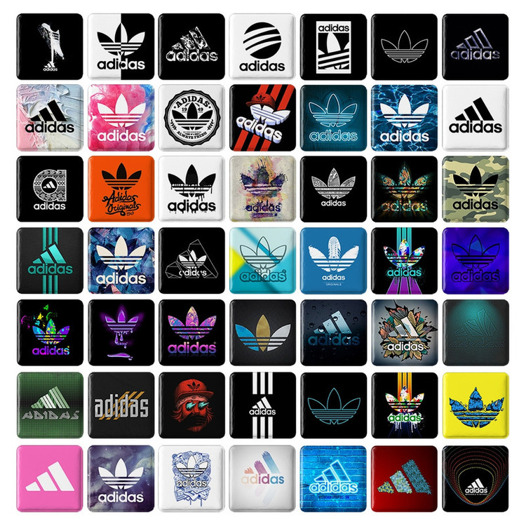 مگنت خندالو طرح آدیداس (Adidas) مدل مربعی کد 172 مجموعه 49 عددی