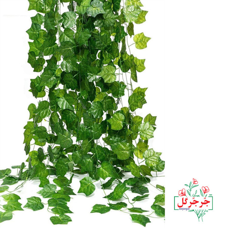 گل مصنوعی جُرجُرگل مدل ریسه برگ نخی انگور بسته 12 عددی