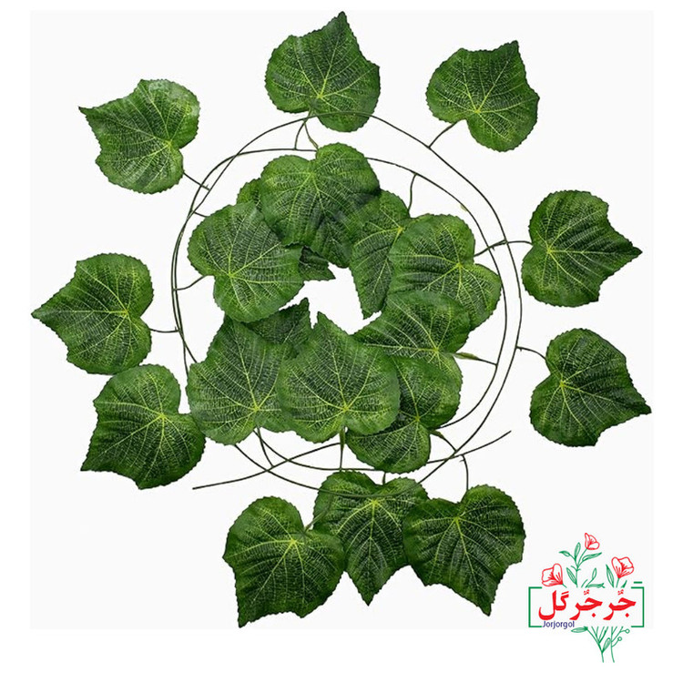 گل مصنوعی جُرجُرگل مدل ریسه برگ نخی انگور بسته 12 عددی