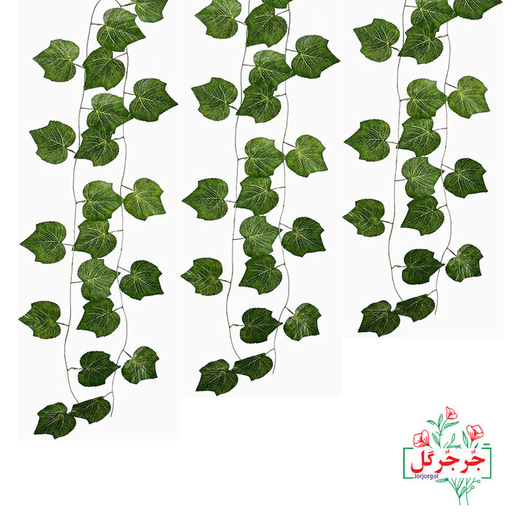 گل مصنوعی جُرجُرگل مدل ریسه برگ نخی انگور بسته 12 عددی