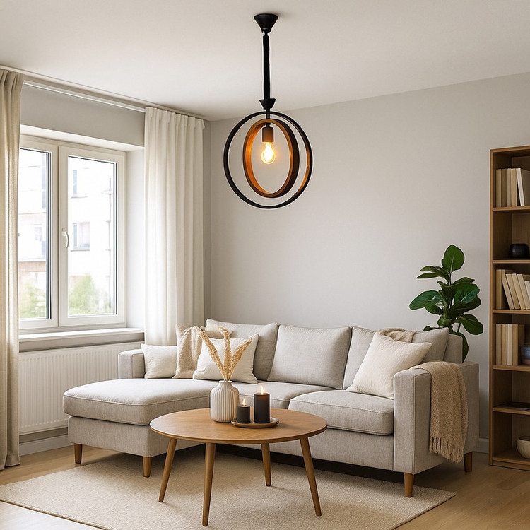 چراغ آویز شاهان تک مدل wood 3
