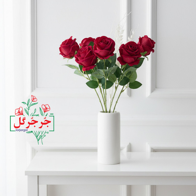 گل مصنوعی جُرجُرگل مدل شاخه رز مینیاتور بسته 10 عددی